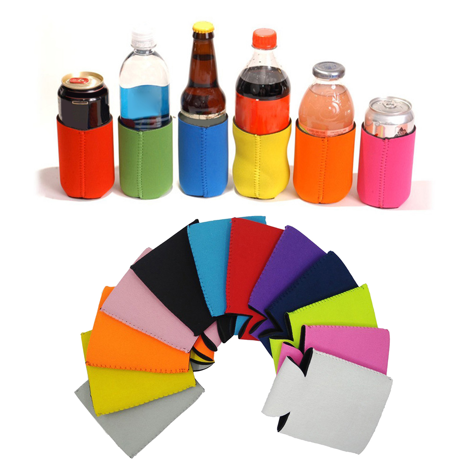 10Pcs Blank Can Cooler Sleeves Plain Soft Insulated Blanks for Soda, Beer, Water Bottles,HTV Vinyl Projects,Wedding Favors,Gifts
