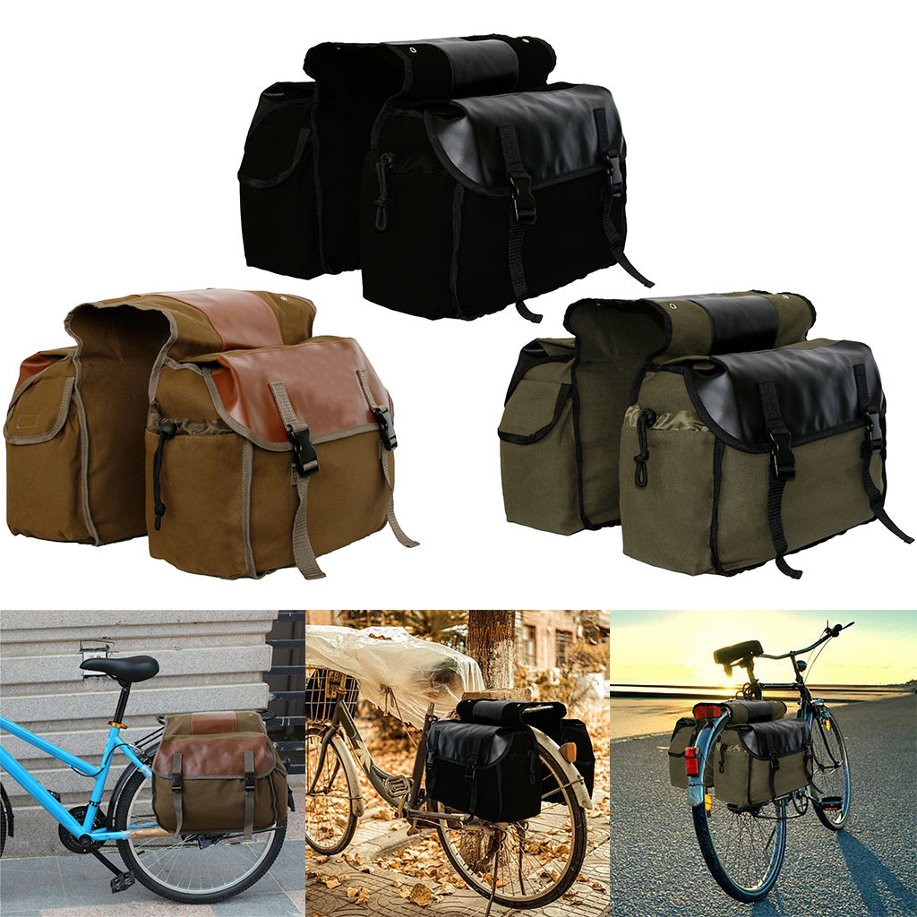 Waterproof Bike Double Pannier Bags Outdoor 30-40L Capacity Pack Rack Large Pockets Trunk for Bicycle Motorcycles Traveling