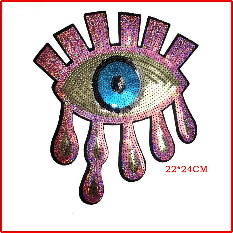 Pailletten-Applikationsflicken, mehrfarbig, glitzernde Augen, Pailletten-Tuch, Paste, Farbe ändern, DIY-Handwerk, Mantel zum Aufnähen, für Kinder-Dekoration – Detail 8