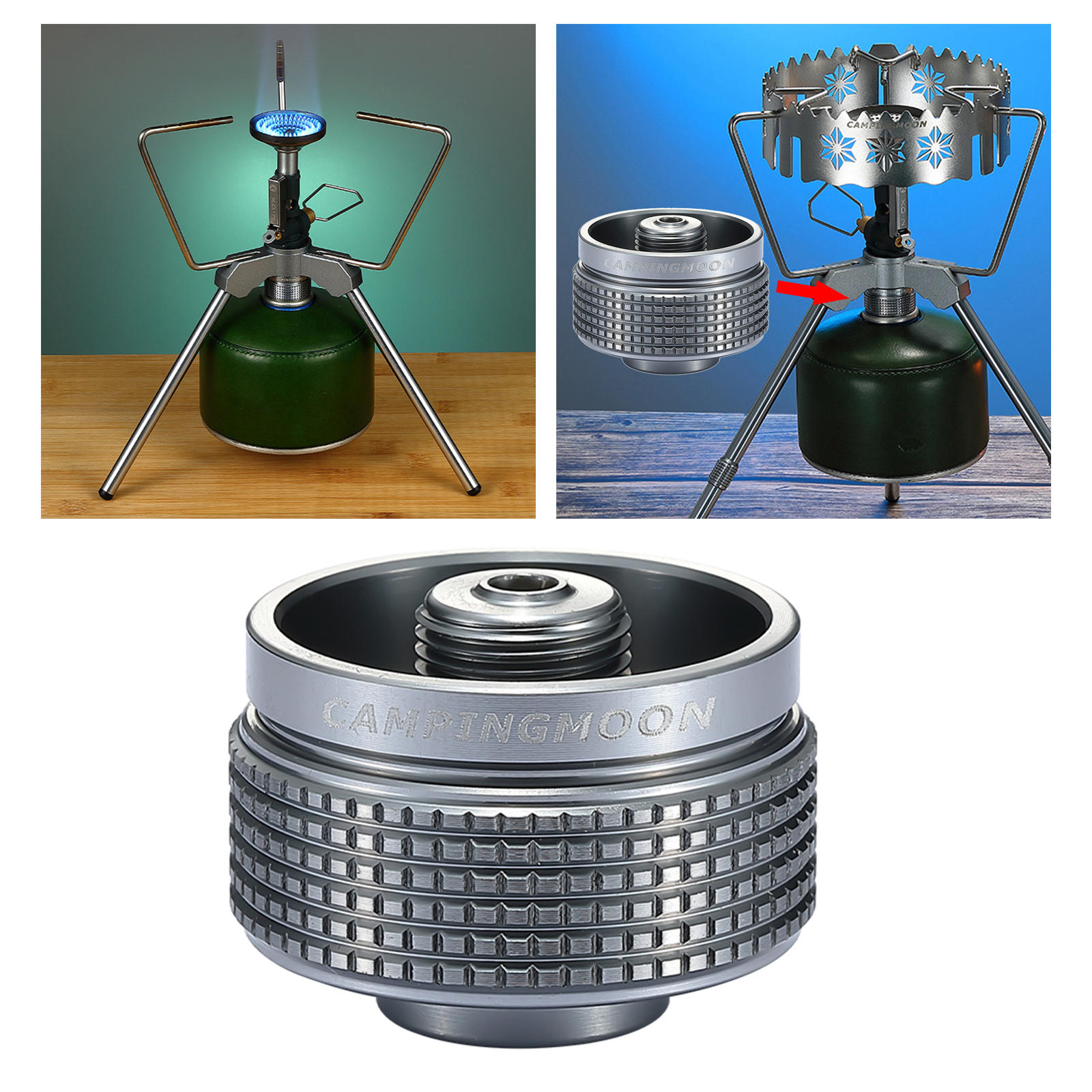 Metal Gas Stove Adapter Valve Output Propane Gas Adapter Gas Can Elements for Fishing Backpacking Camping Outdoor Cooking Hiking