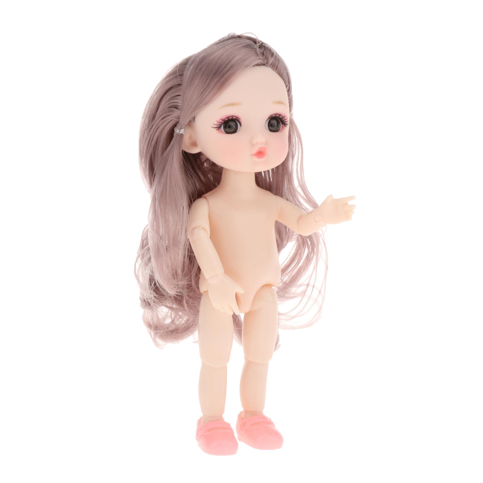 Cute 16cm 1/12 Dolls Baby Naked Girl Fashionable Toy Moveable Jointed Dolls Girl Dolls  For Girls 