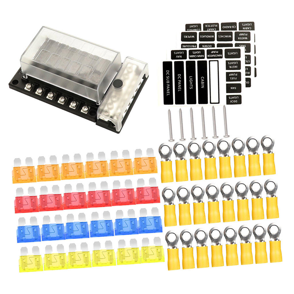 12V Auto Waterproof Fuse Box Block [12 Fuse Holder] Universal Fuse Box for 12V-32V Automotive Vehicle Car Marine Boat Jeep