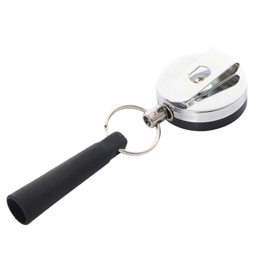 Telescopic Anti-Theft Wire Rope Pen Loop Holder Cap Reel Buckle Belt Clip