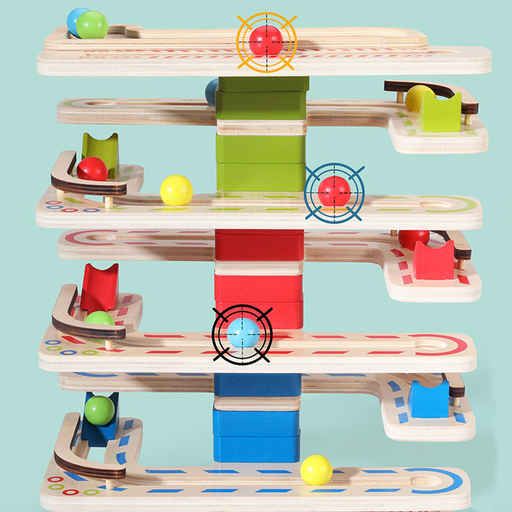 Race Ball Ramp Track,Toddler Toys, Montessori Stem Educational Cars Toys for 1 2 3 Years Old Boy and Girl, Great Gift