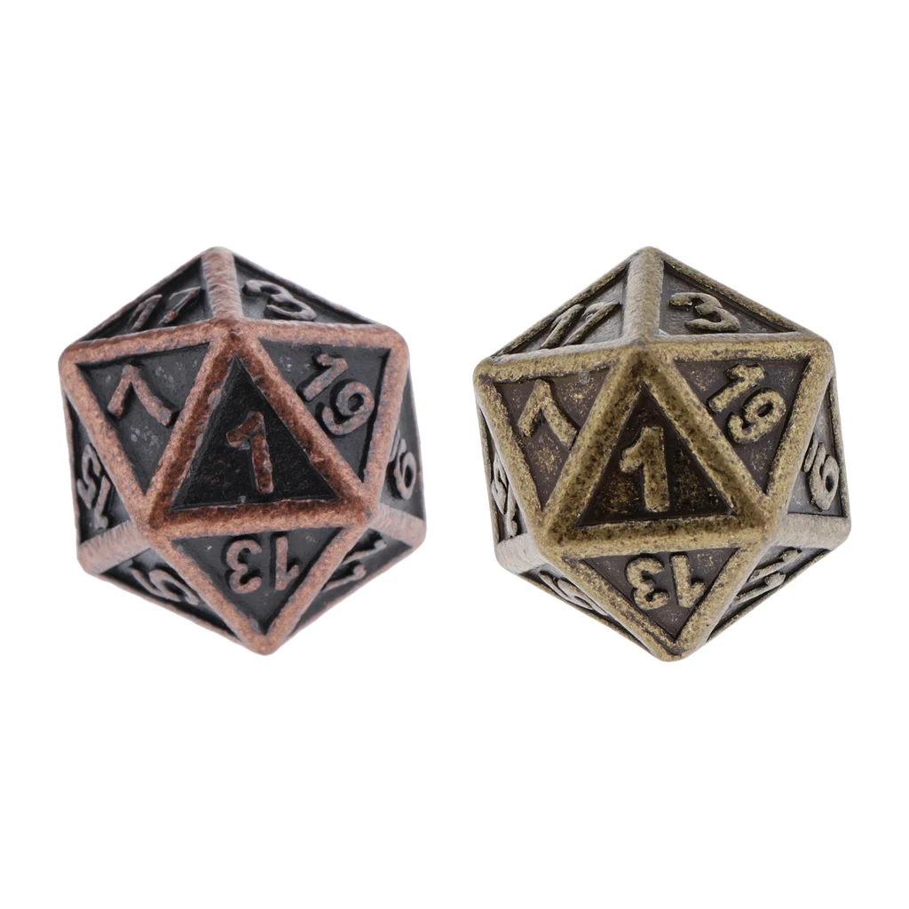 Metal 20-Sides Dices Set DND Game Polyhedral Solid Metal D&D Dice Set for Role Playing Game 