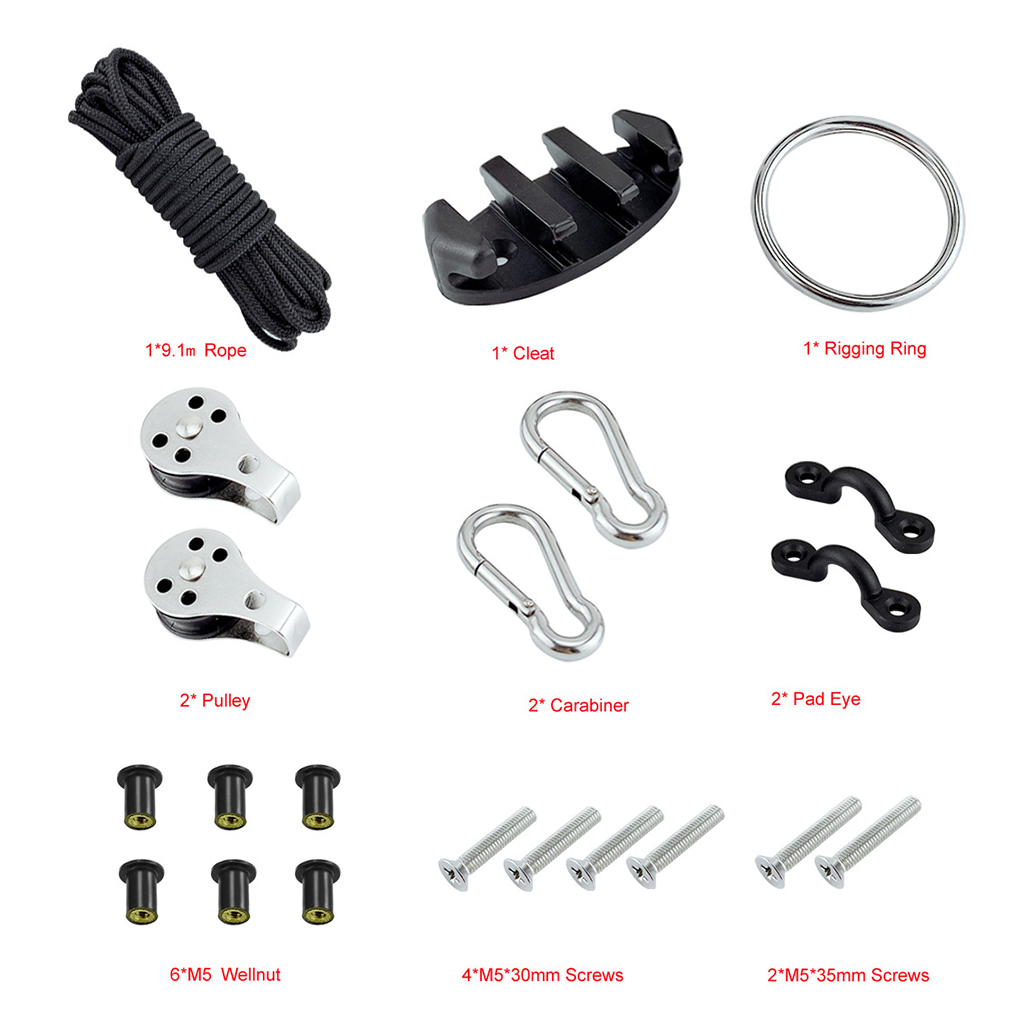 MagiDeal   Water   Sports   Kayak   Anchor   Trolley   Kits   System   Ring  