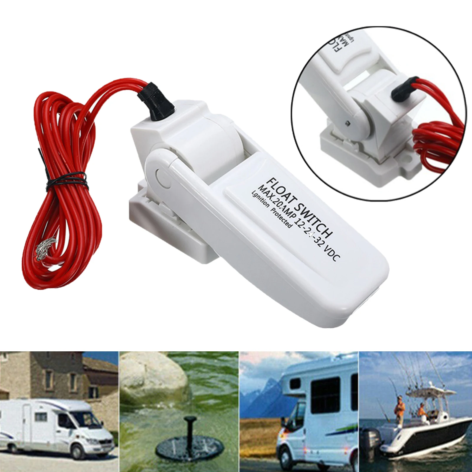 20 AMP Boat Marine Bilge Pump Float Switch DC12V Water Level Controller