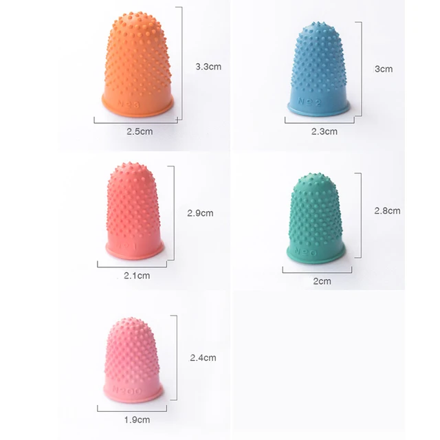 5Pcs Rubber Thimble Needlework Finger Tip Breathable Sewing Protector  Counting Quilter Sewing Needlework Craft