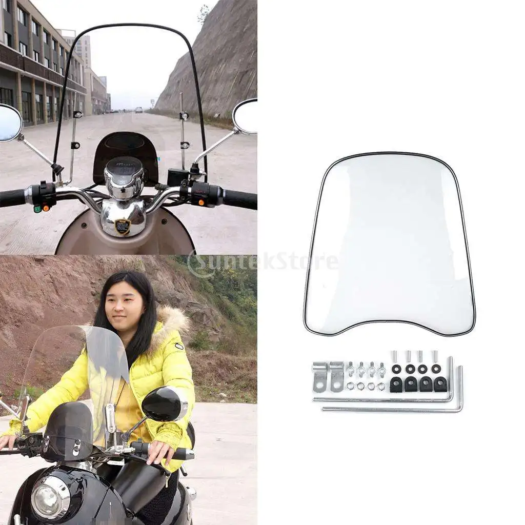 Motorcycle Scooter Clear Windshield Windscreen Wind or Universal