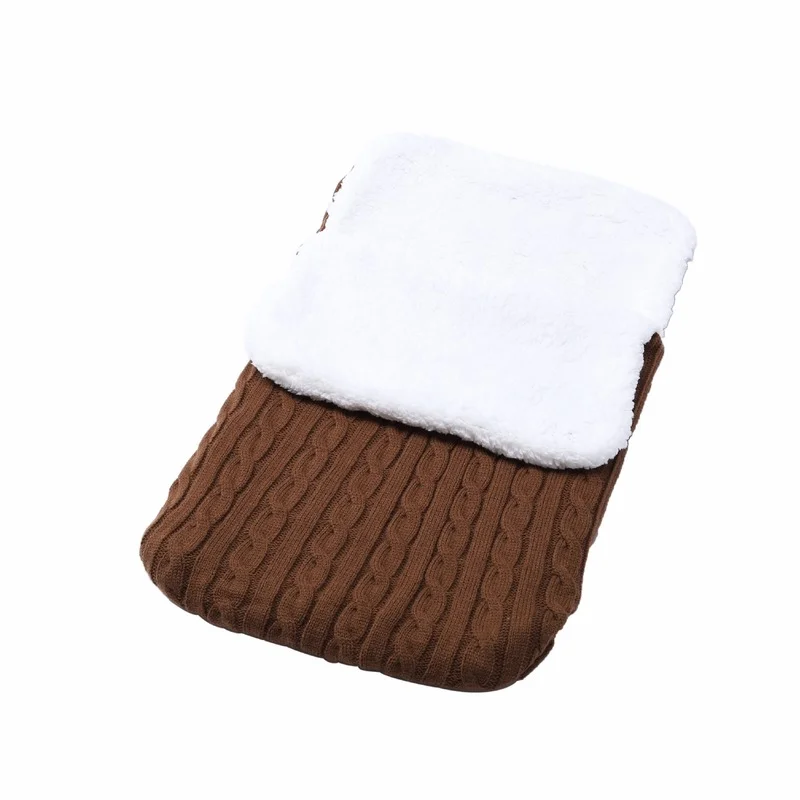 Solid Color Baby Car Seat Accessories Cashmere Velvet Thick Knitted Warm Woolen Stroller Sleeping Bag for Infant baby stroller accessories bag