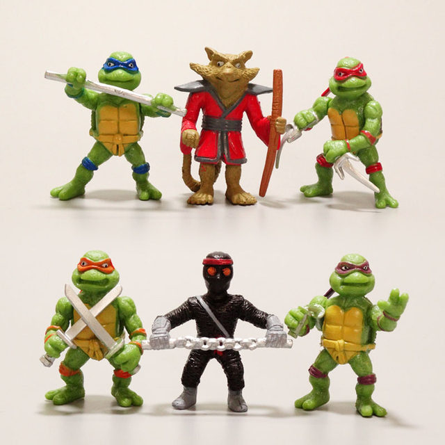 Mini figura de ação anime infantil, tartarugas ninja, brinquedos Raphael  Donatello, modelo de desenho animado, decoração desktop, presente de Natal,  5cm, 6 peças - AliExpress