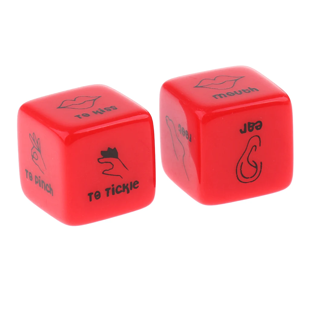 MagiDeal 2pcs D6 Glow in Dark Couples Foreplay Game Dices Creative 6 Sided Adult Funny Intimate Dice Spicy Gift