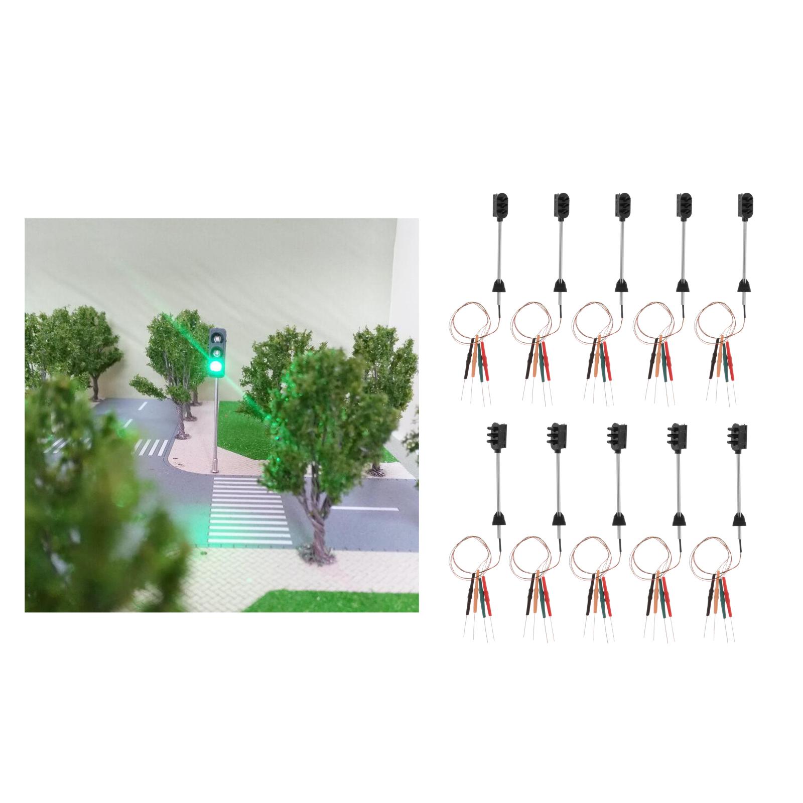 10x Model LED Traffic Light Railway Railroad 12V Signal Light Layout 1:100