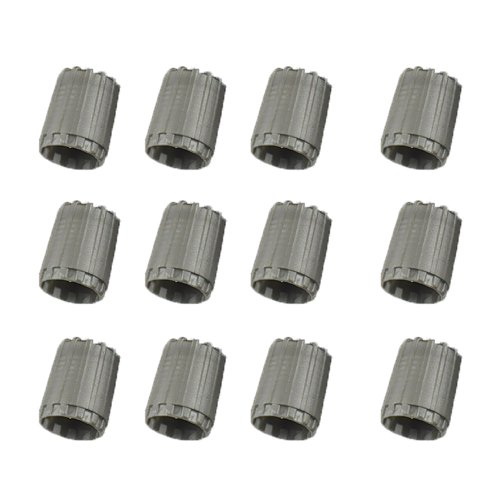 Pack of 12 Wagon Wheel Tire Valve Caps for TPMS Standard Valve (gray Color)