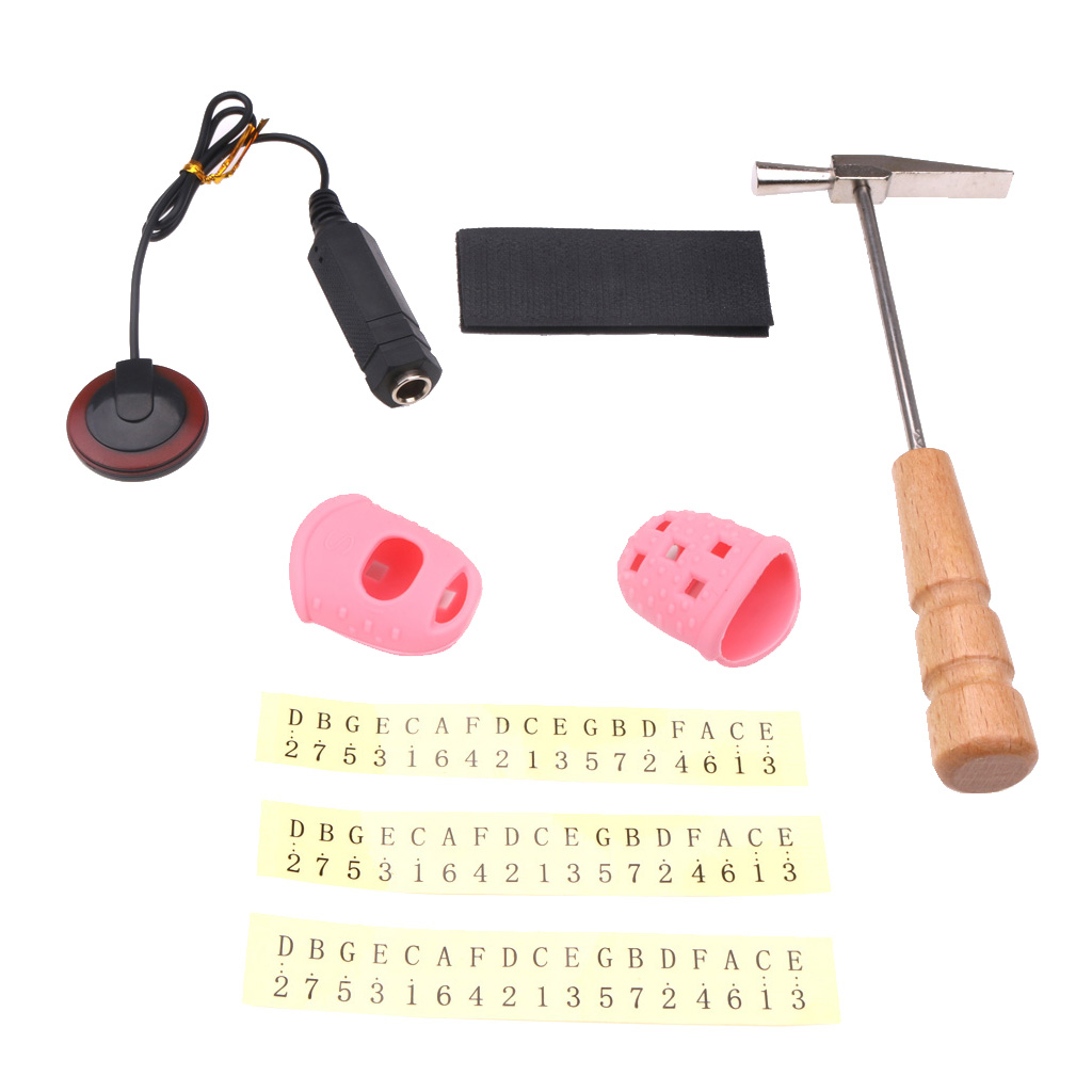 Kalimba Thumb Piano Tuner Hammer Tool+Fingertip Protector+Note Sticker+Piezo