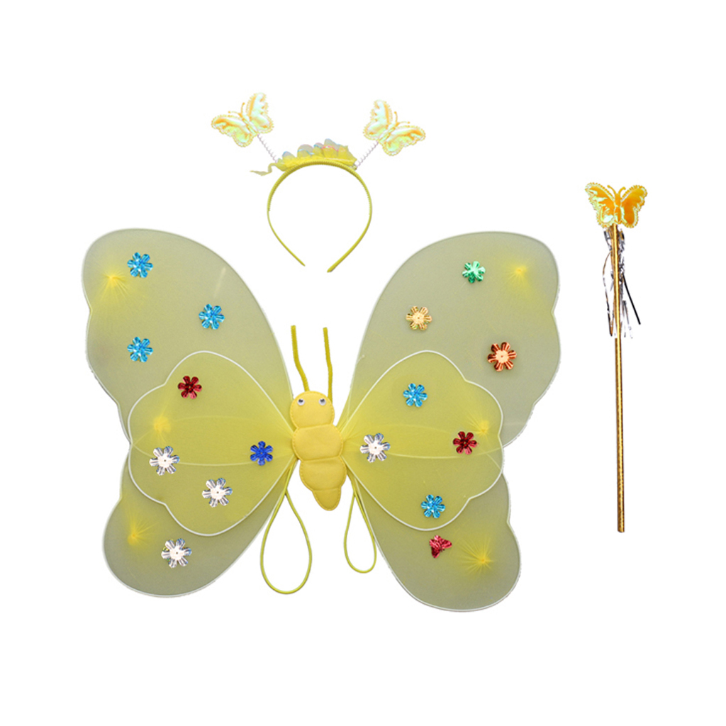 3 X Kid Fairy Butterfly Wand Headband Tutu Skirt Fancy Dress