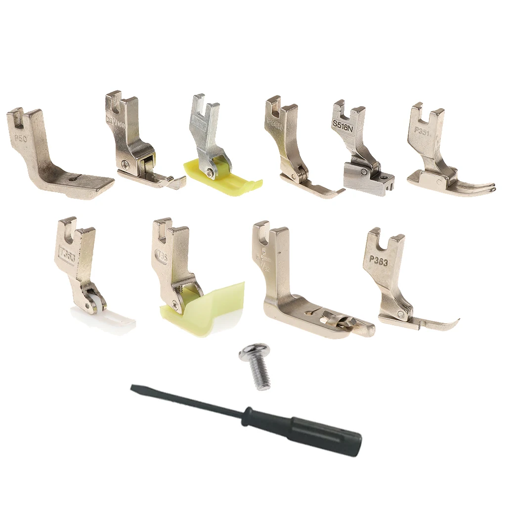 13pcs Industrial Sewing Machine Feet Set Zipper Gathering Shirring Hemming Narrow Zipper Presser Foot Universal Presser Foot