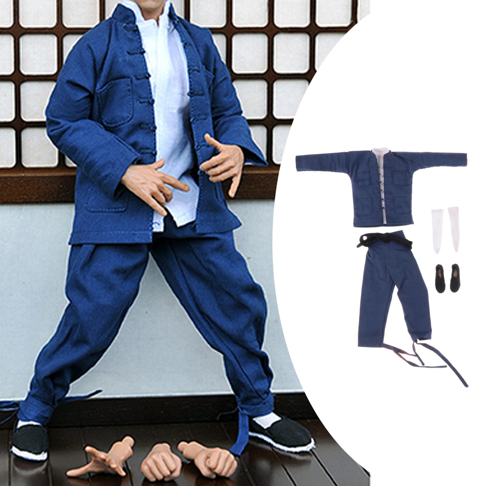 Handmade 1:6 Scale Bruce  Chinese Kongfu Costum Clothes Set Tang Suit for 12 Inch Action Figure Soldier Men Accessories Parts