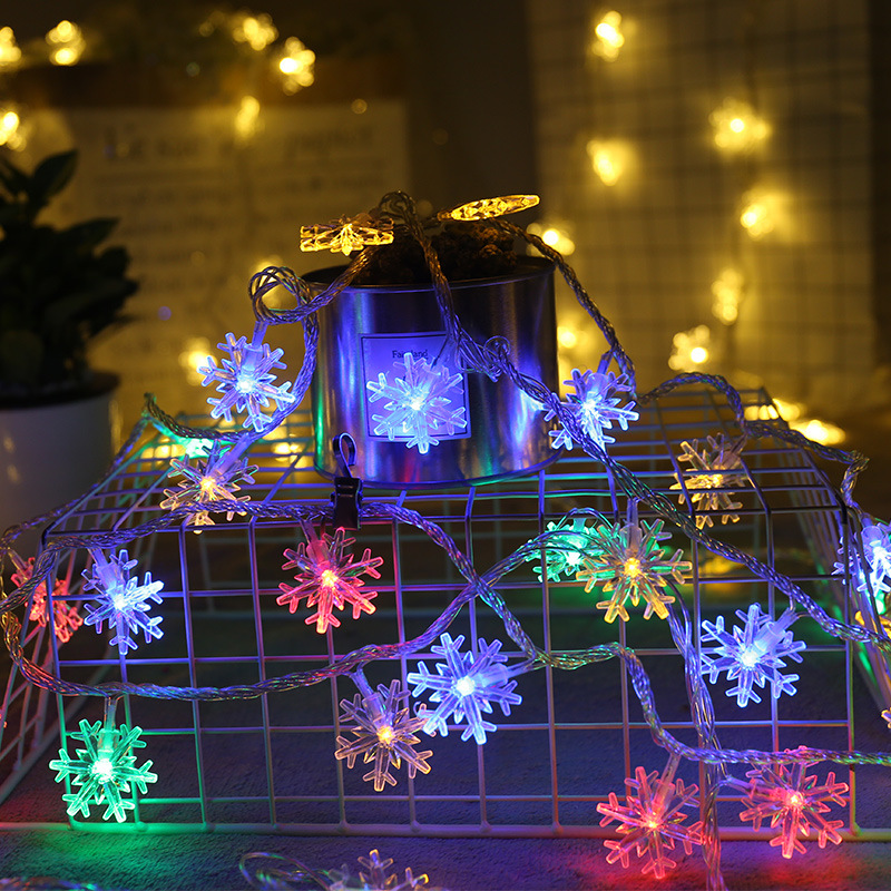 Floco de Neve Luzes da Corda Alimentado por Bateria Festa ao ar Decoração do Ano Cintilação Guirlandas Árvore Natal Cortina Lâmpada Feriado Livre Novo Led 4 Led floco de neve luzes da corda
