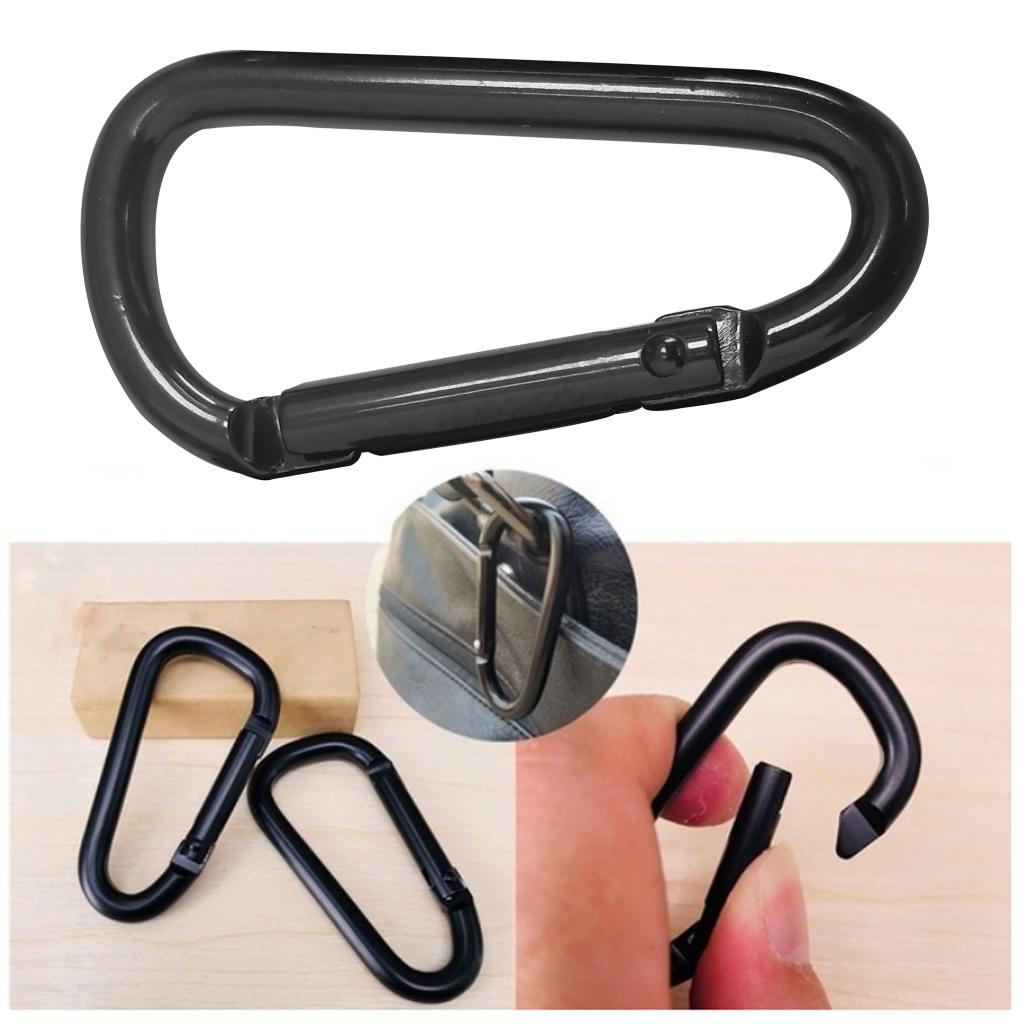 D Carabiner Non Locking Quickdraw Aluminum Key Carabiner Clip Outdoor Climbing Backpacking Nonlocking Carabiners Gear