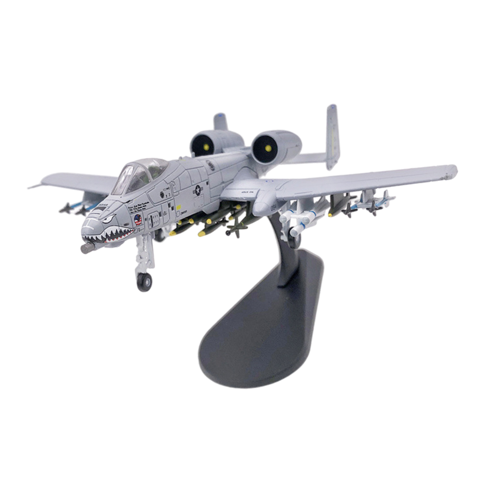 1:100 Scale Die Cast Realistic USA A-10 Attack Plane Airplane Aircraft Warcraft Model with Display Stand Decor Collectibles