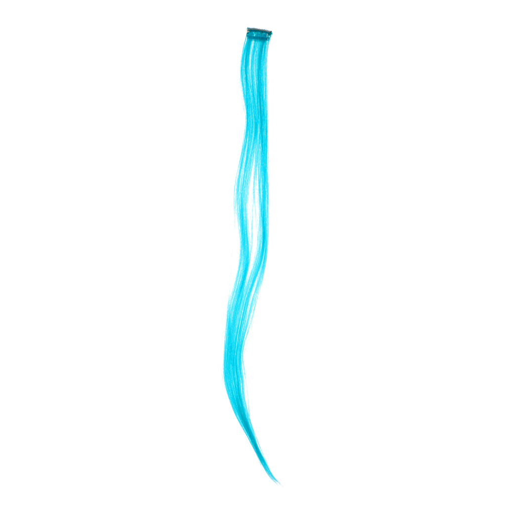 3X 1 Piece Personality Punk Gradient Dyeing Hairpiece Wig Clip Blue