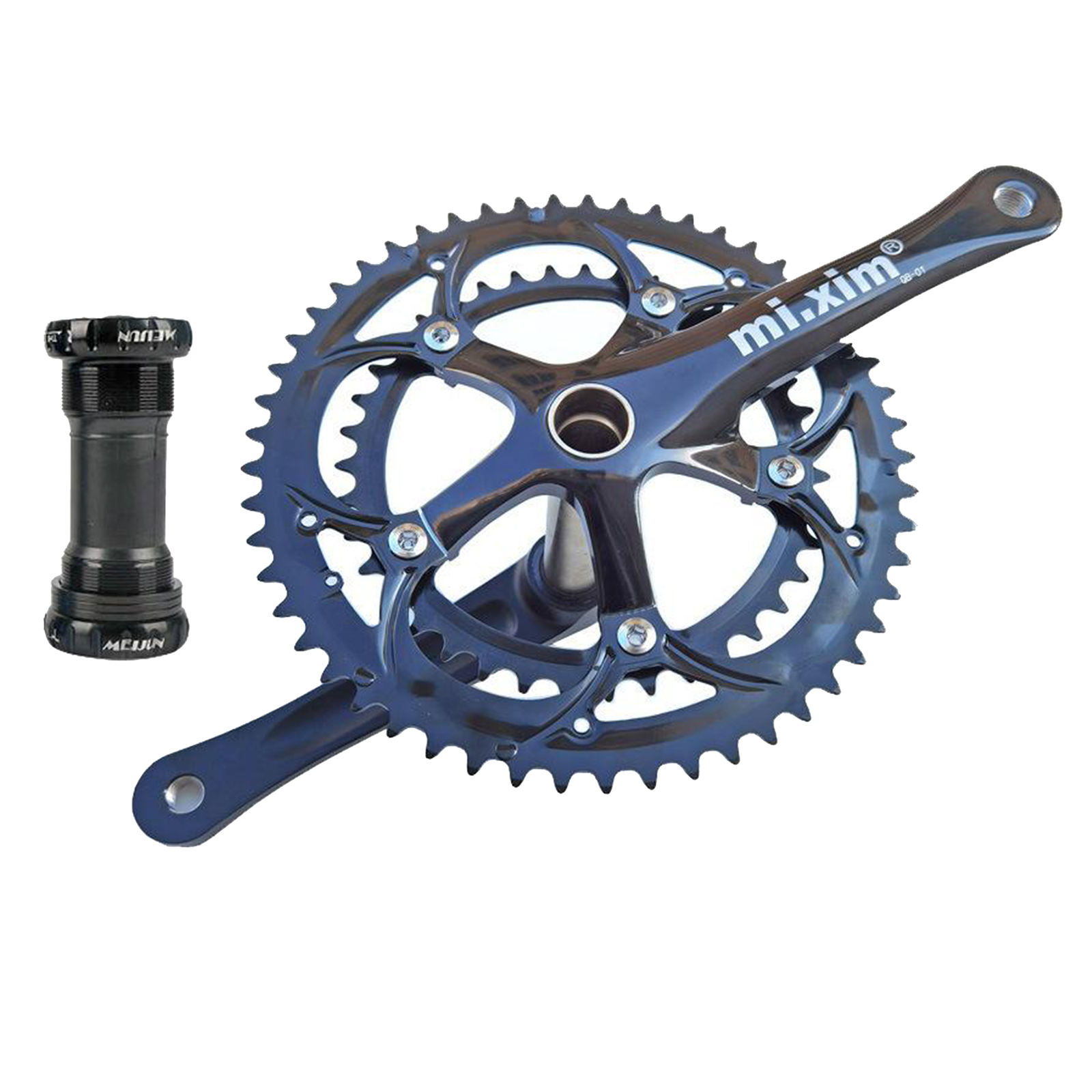 Lightweight 53/39T Bike Crank Set Road Mountain Bicycle 130BCD Chainring 6-10 Speed Steel Chain Wheel with Hollow BB Crank Set