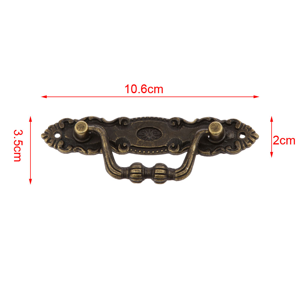 1 Set Of Vintage Bronze Cabinet Wardrobe Drawer Door Pulls Handles