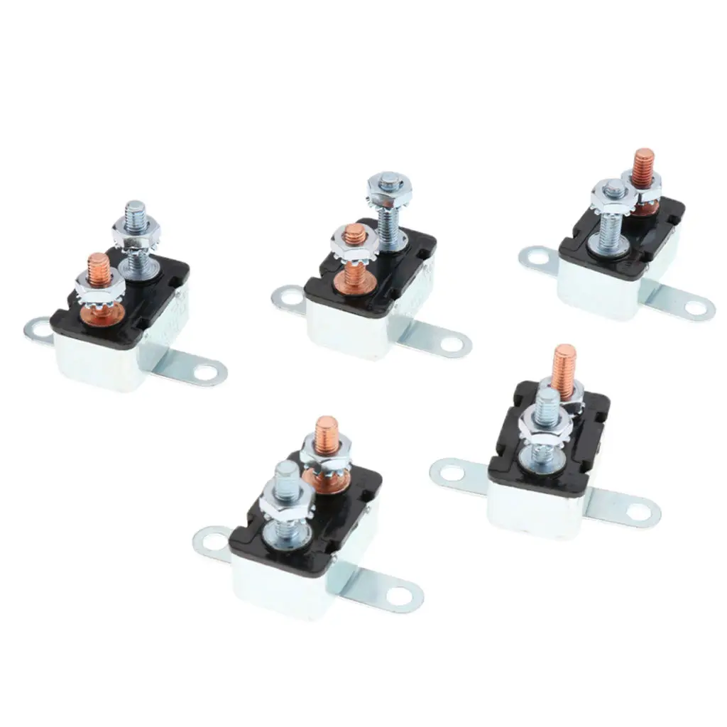 5x 10A Car Marine Auto Manual Inline Resettable Circuit Breaker Overload Protector 12V/24V