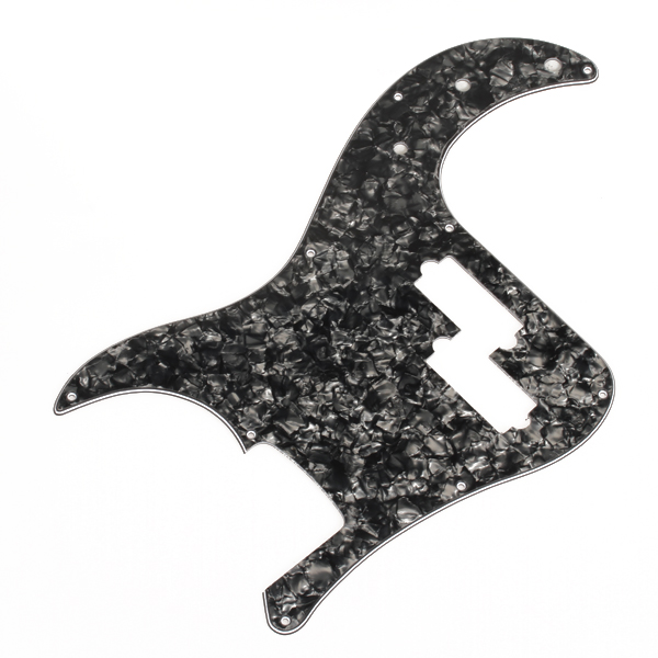3-Ply 9 Holes Bass Guitar Pickguard Anti-Scratch Plate Guard for Precision Bass PB Electric Bass Parts- Black Pearl