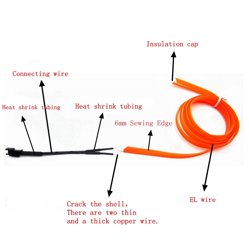 5M EL Wire Neon Light Novelty Light Neon LED lamp Flexible Rope Tube LED Strip String light Car Decoration With 6mm Sewing