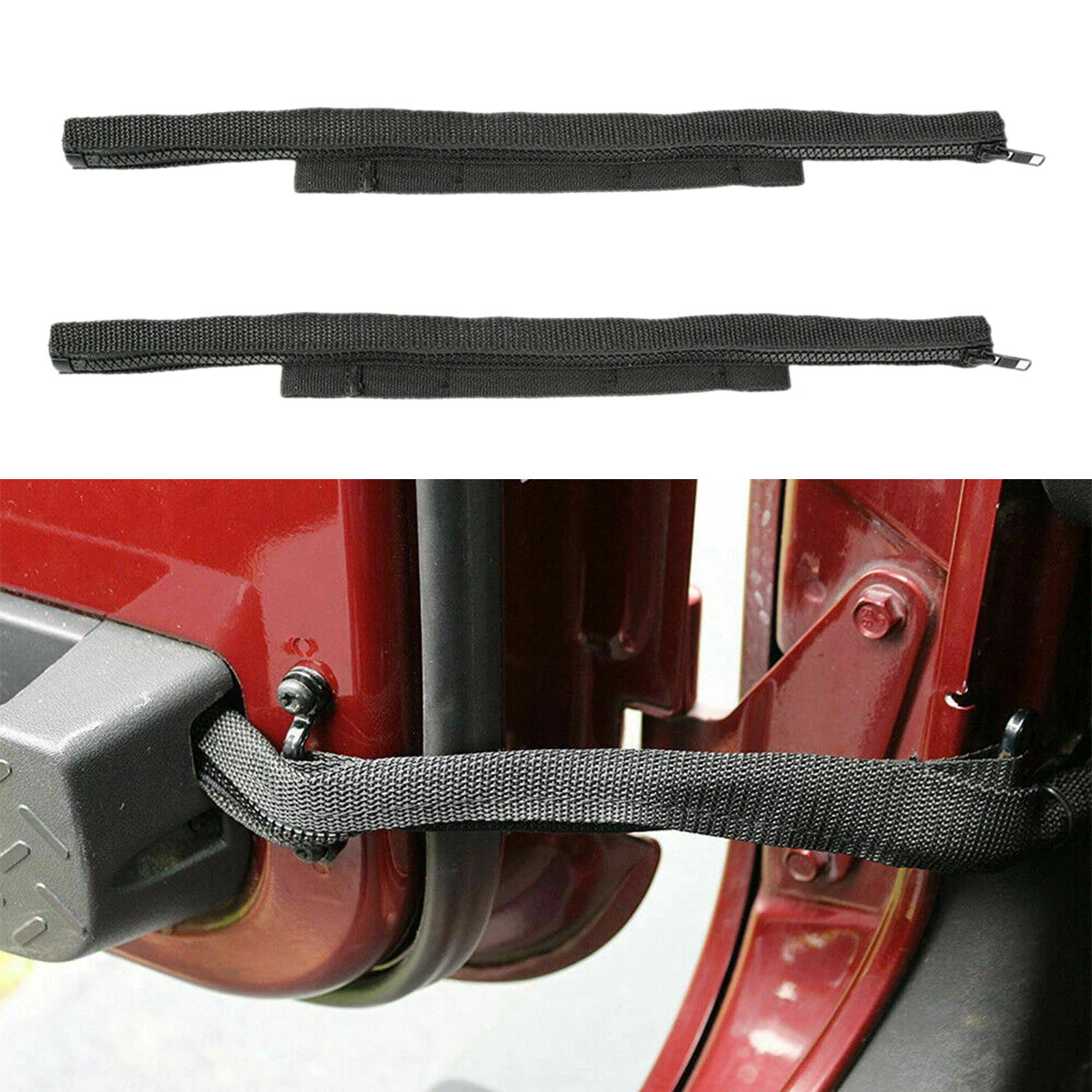 1 Pair Black Door Limiting Straps Replaces for Jeep Wrangler JK 2007-17