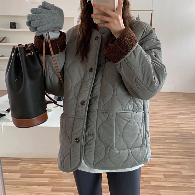 inverno estilo curto parkas lambswool retalhos engrossar ulzzang vintage elegante todos os jogos ins outwear casacos de algodão harajuku novo