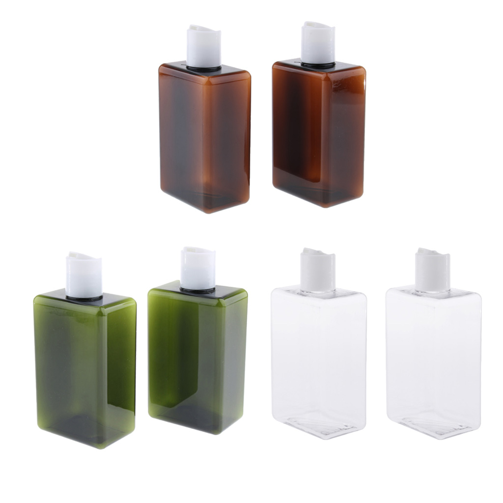 2Pcs 300ml Empty Plastic Bottles with Disc Top Flip Cap Travel Containers For Shampoo, Lotions, Liquid Body Soap, Creams