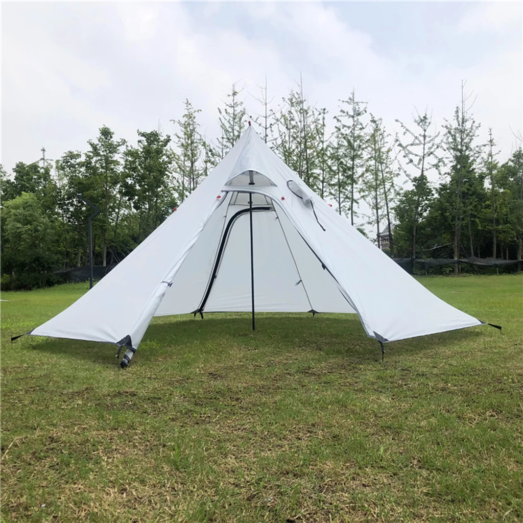 Waterproof Pyramid Tent Rain Tarp Sun Shade Shelter for Backpacking Camping 