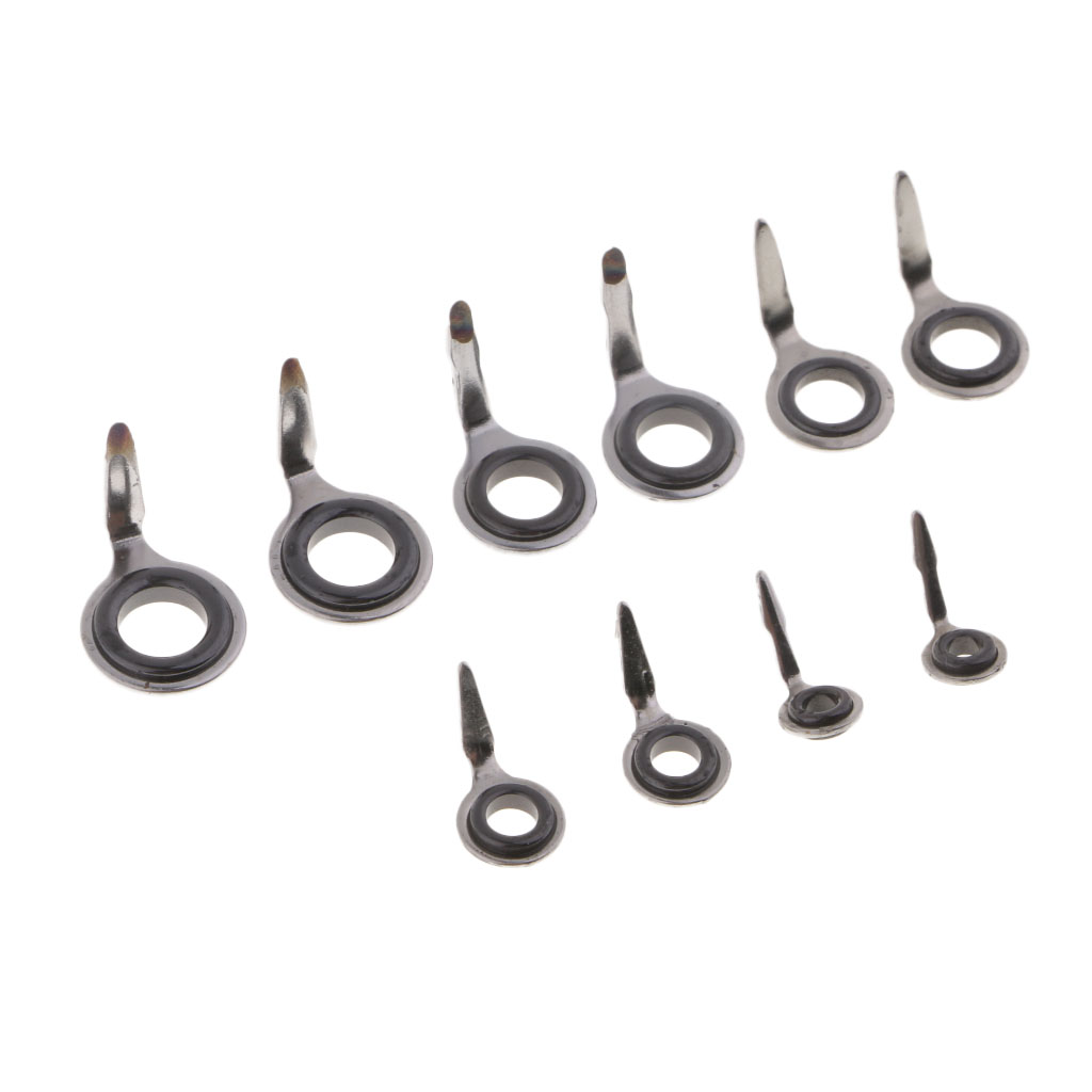10pcs Fishing Rod Guides Eye Ring Rod Repair Kit 2mm, 3mm, 4mm, 4.5mm, 5mm