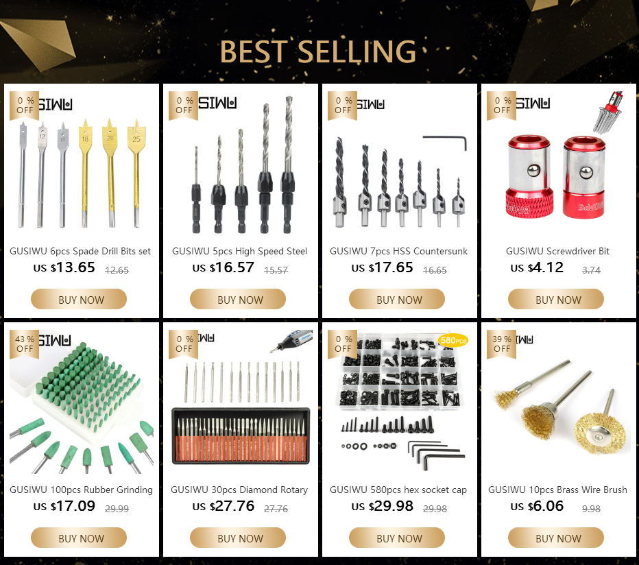 GUSIWU 5pcs 6pcs 7pcs Triangular-Overlord Handle Multifunctional Drill Bit Set Tungsten Steel Concrete Ceramic Drill Twist Drill