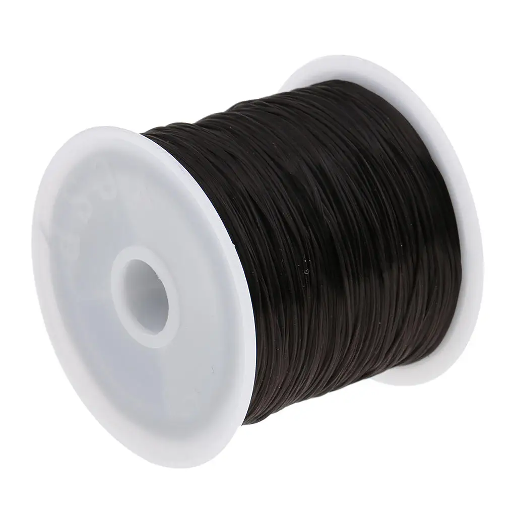 1 Piece 60M Wig Hair Net Sewing Weft Hair Extension Weaving Stretch Thread Spool Stretch Yarn Crystal String Cord - Black