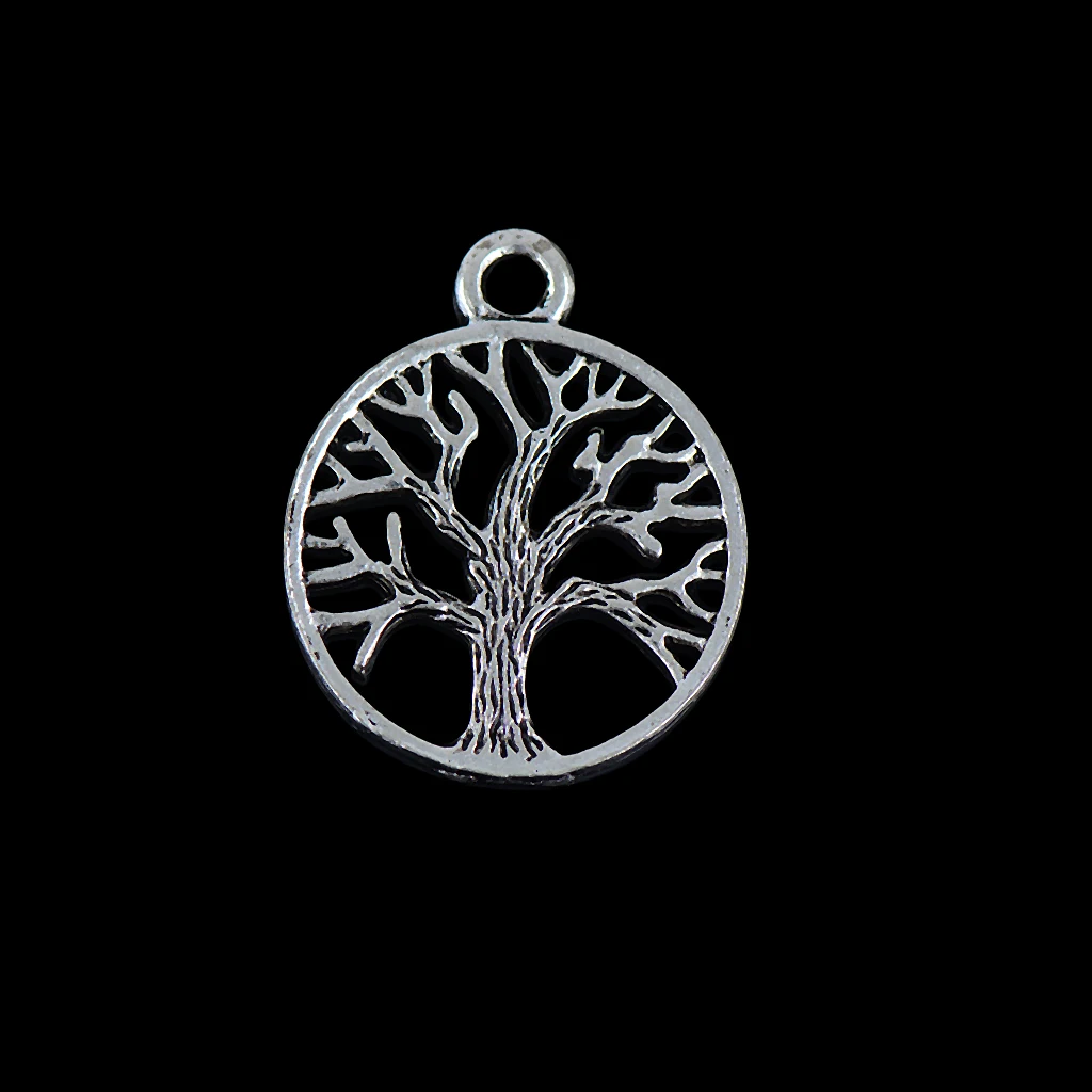 30 Tibetan Silver Tree of Life Charms Pendants Necklace DIY Jewelry Findings