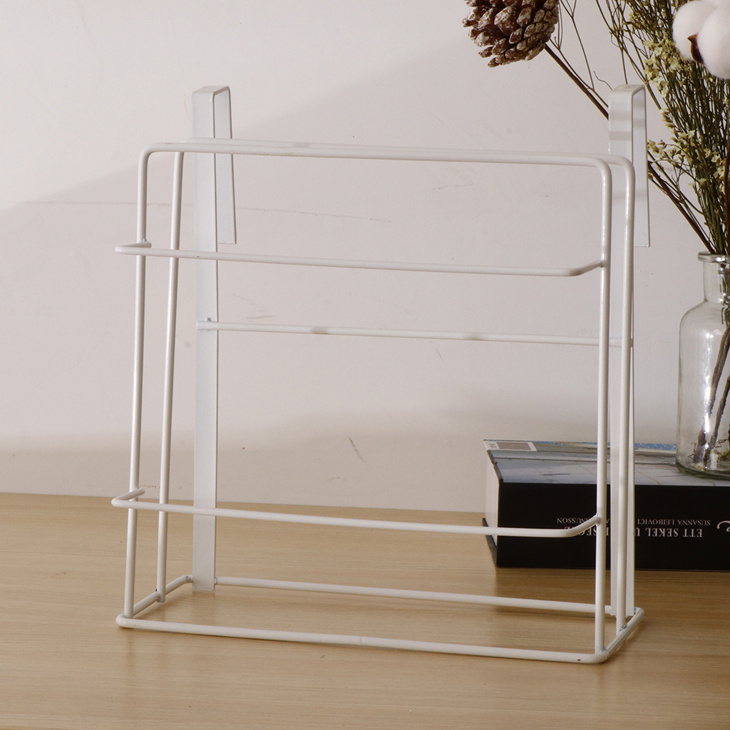 Under Cabinet Cutting Board Towel Storage Rack Multi-functional Kitchen Hook, Over Door Hanger Board Towel Organizer