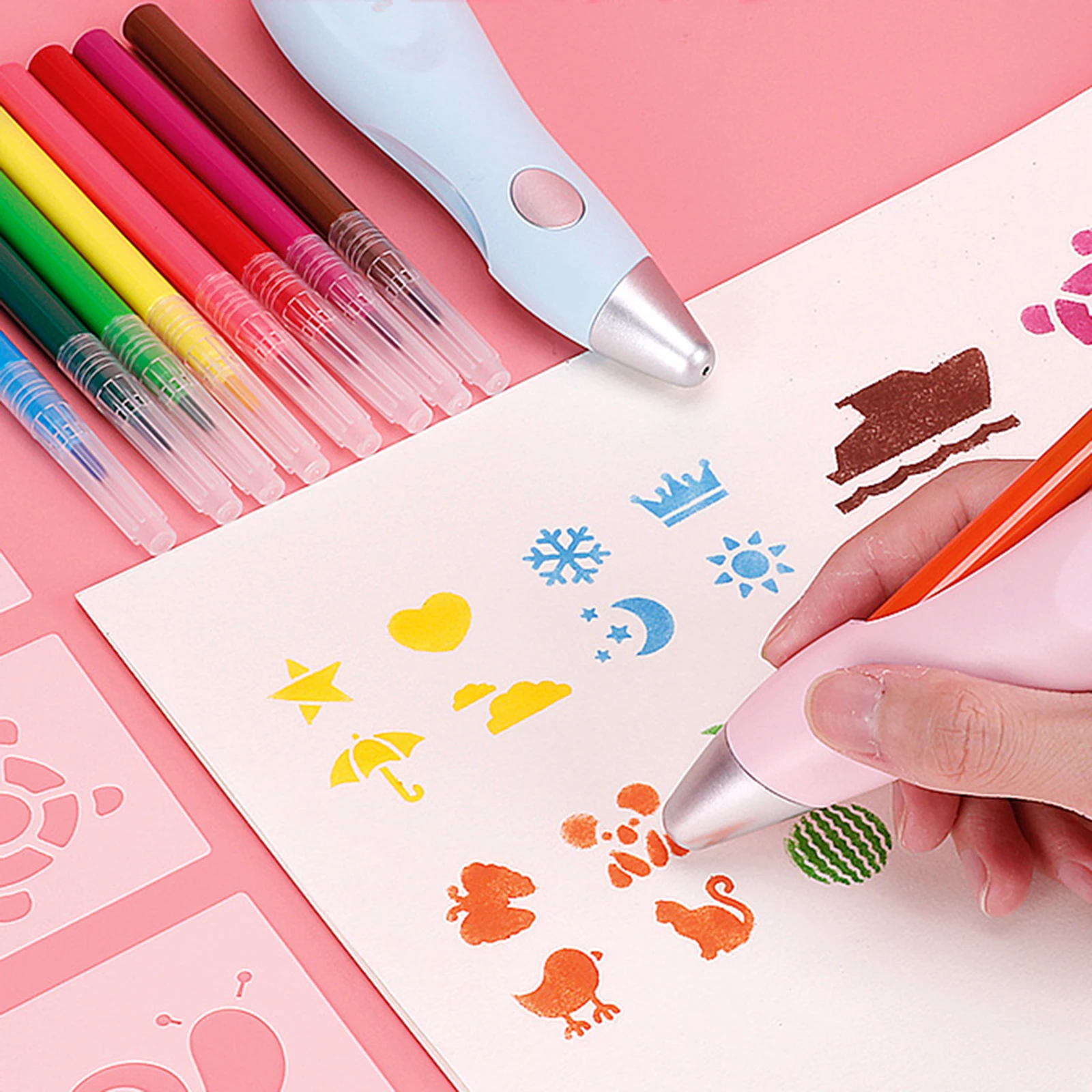 Cordless Electric Airbrush Marker Set Watercolor Paint Pens for Kids Adults
