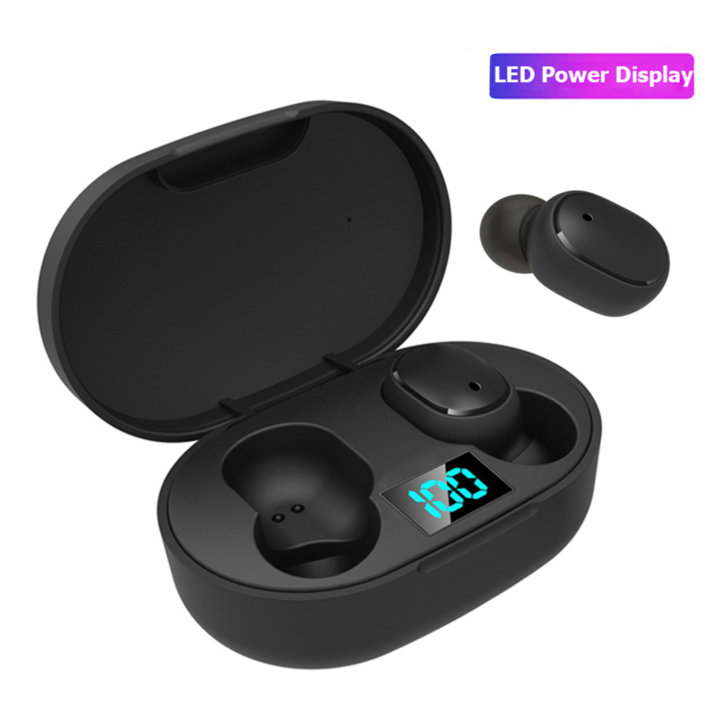 2021 New E6s Bluetooth Headset Smart Digital Display Wireless Mini HIFI Headphones Stereo in-Ear Waterproof Sports Earphone