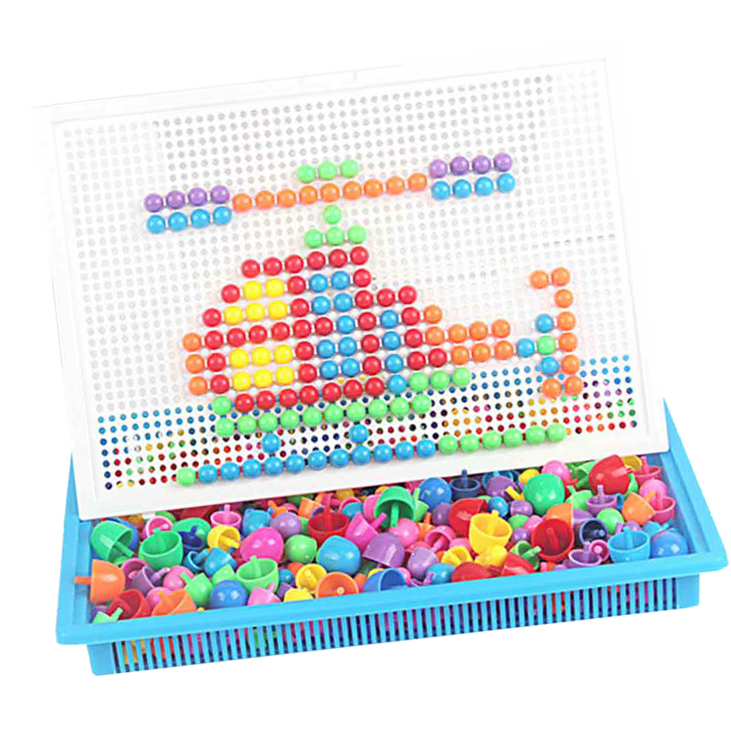 DIY Toys Puzzle Creative Mosaic Mushroom Nail Kit Button Art Kids Toys