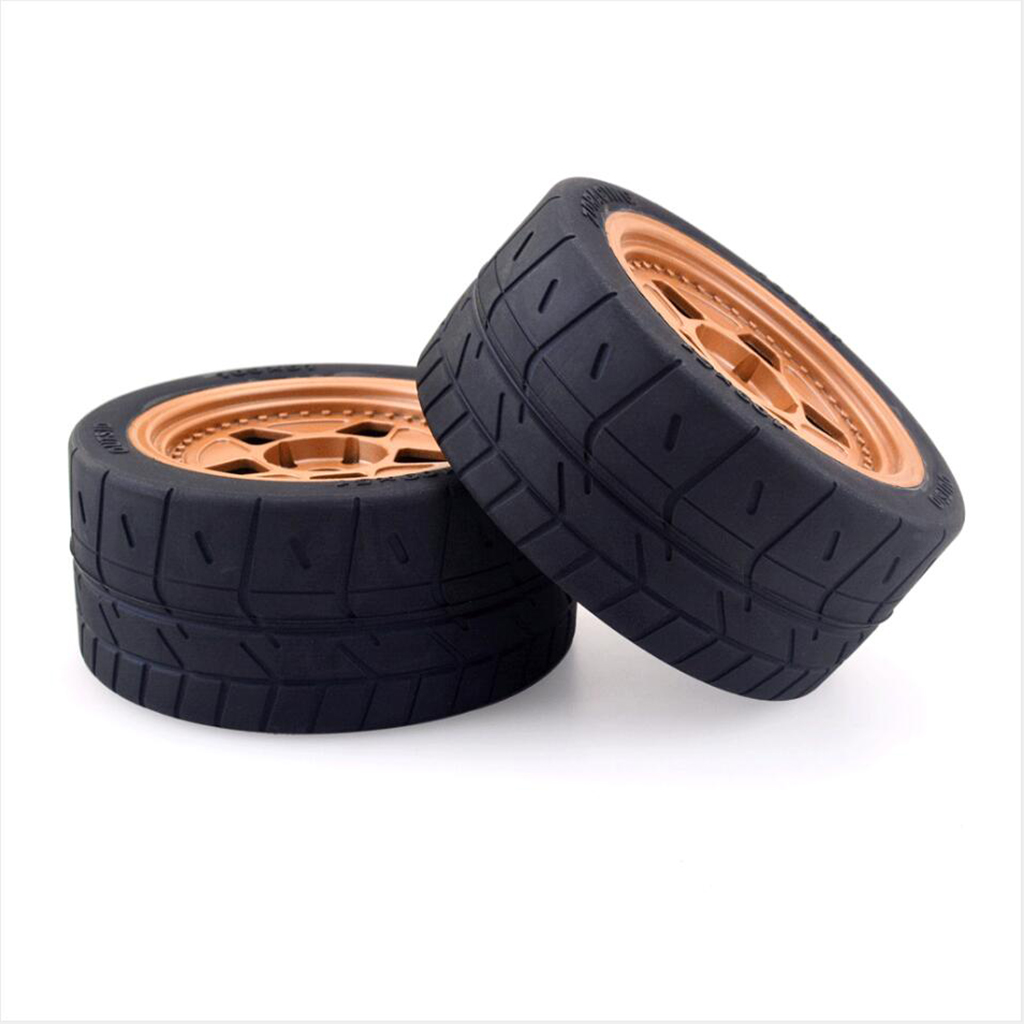2 Pack of RC Car Rubber Tyres Set for ARRMA ZD Racing 1:7 RC  On-Road Car Parts