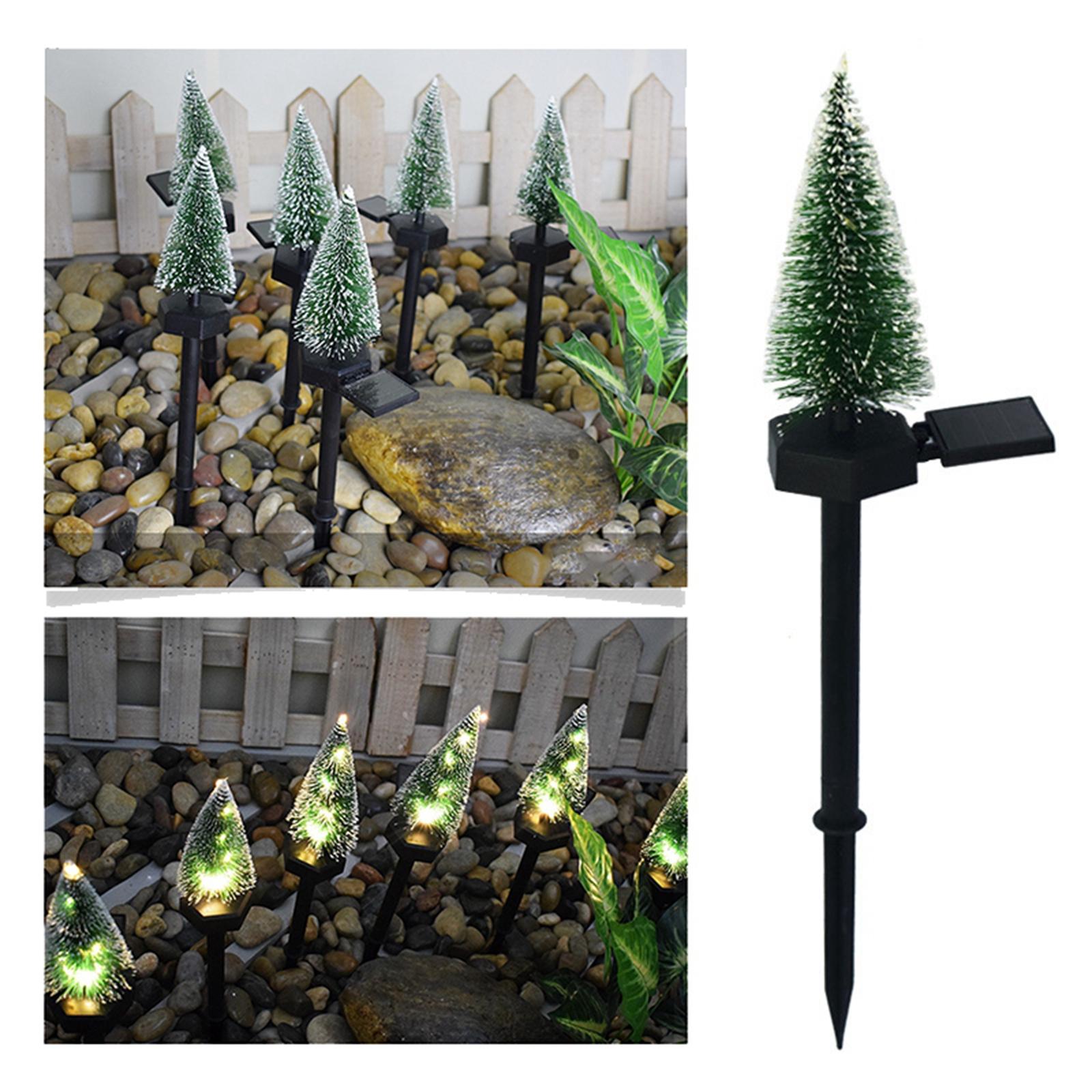 LED Christmas Tree Light Stake Lamp Solar Decorative Night Scene Ornaments Plug-in Lamp Night Lamp for Garden Yard Patio Walkway