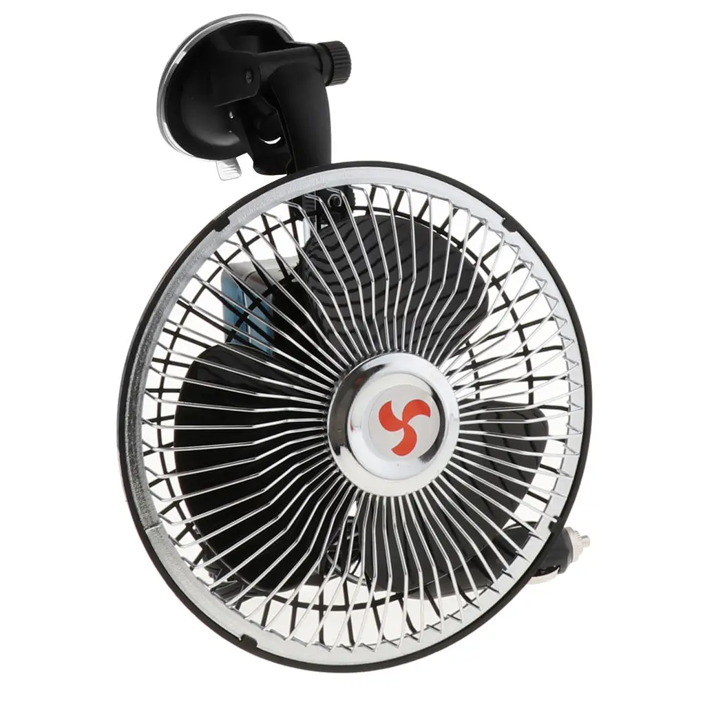 6`` 24V Car Vehicle Truck Windshield Electric Fan Cooling System Suction Cup -360 Adjustable