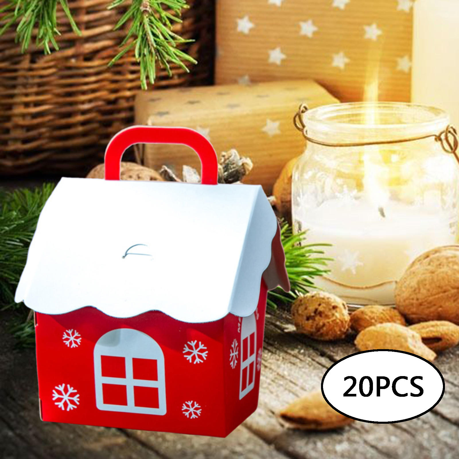 20x Creative Gift Boxes Bag Christmas Container for Candy Cookie Packaging Present
