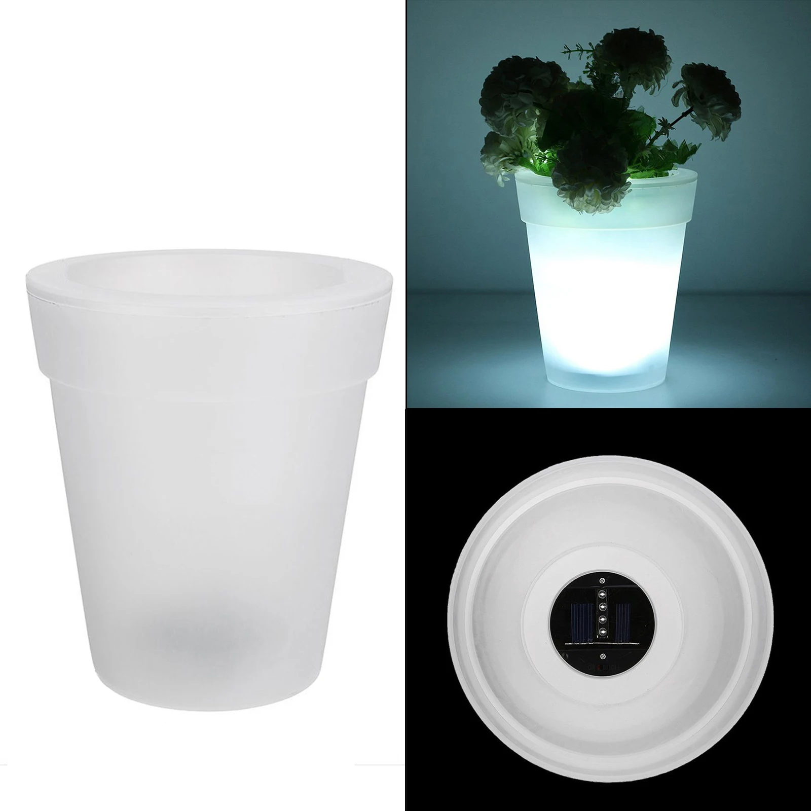 Illuminated Plant Pot Flower Pot with LED Lighting Solar Flower Transparent Flower Pot Modern Planter Vase