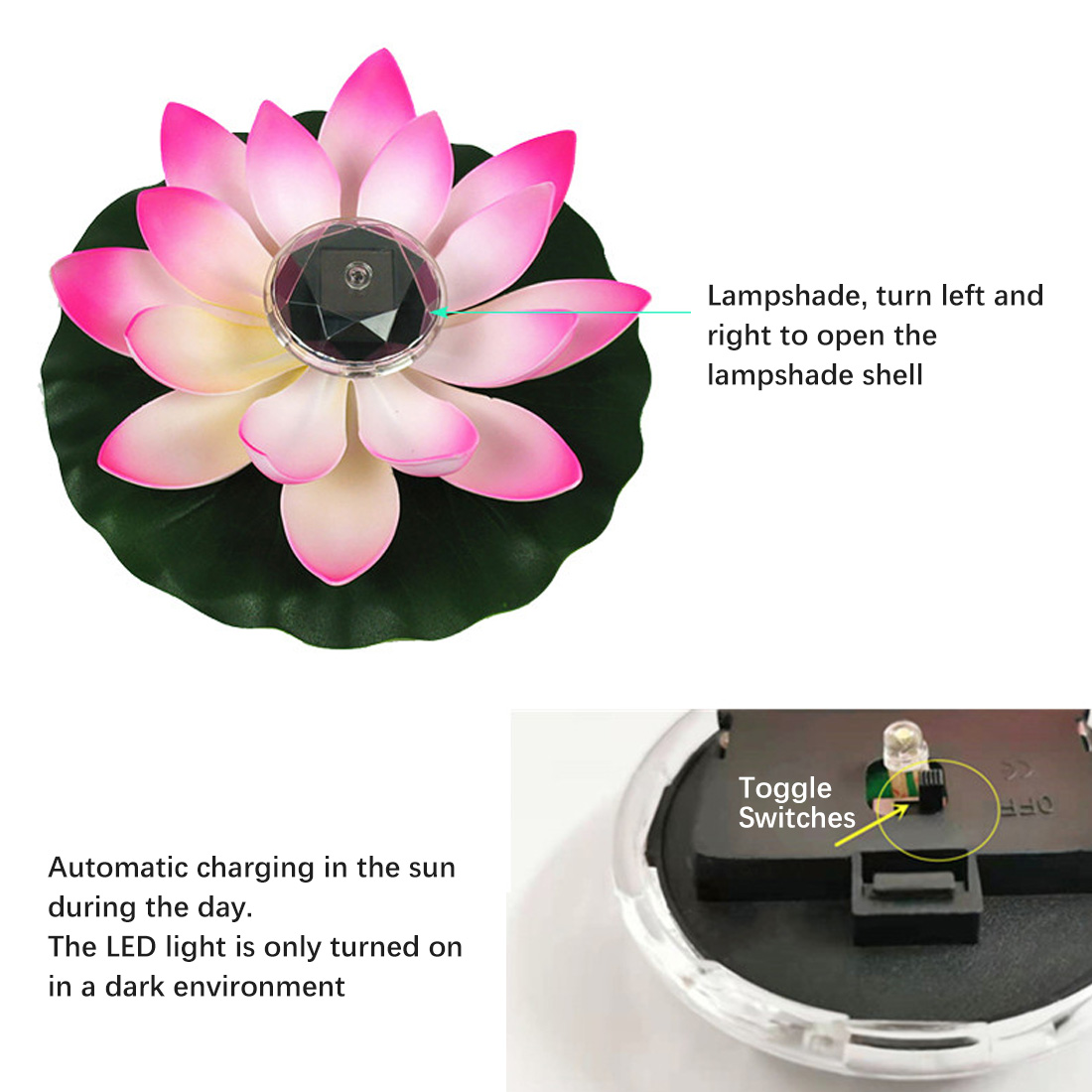 Flor de Lótus Decorativa sem Bateria Forma Lagoa Lanterna Flutuante Led Festival Outdoorwaterproof Jardim Lâmpada Iluminação Luz 11 Luzes subaquáticas