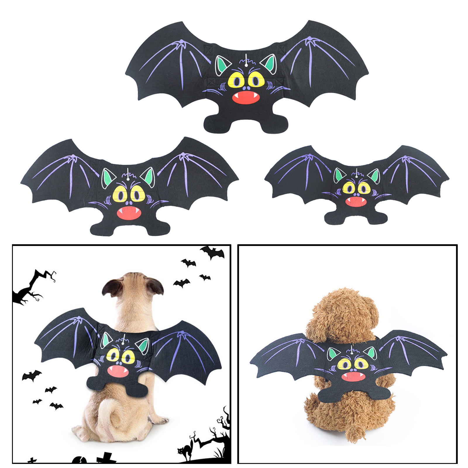 Small Dog Christmas Funny Cool Bat Dog Costumes Fancy Cosplay Pets Puppy Clothes Outfits for Small/Medium Dogs